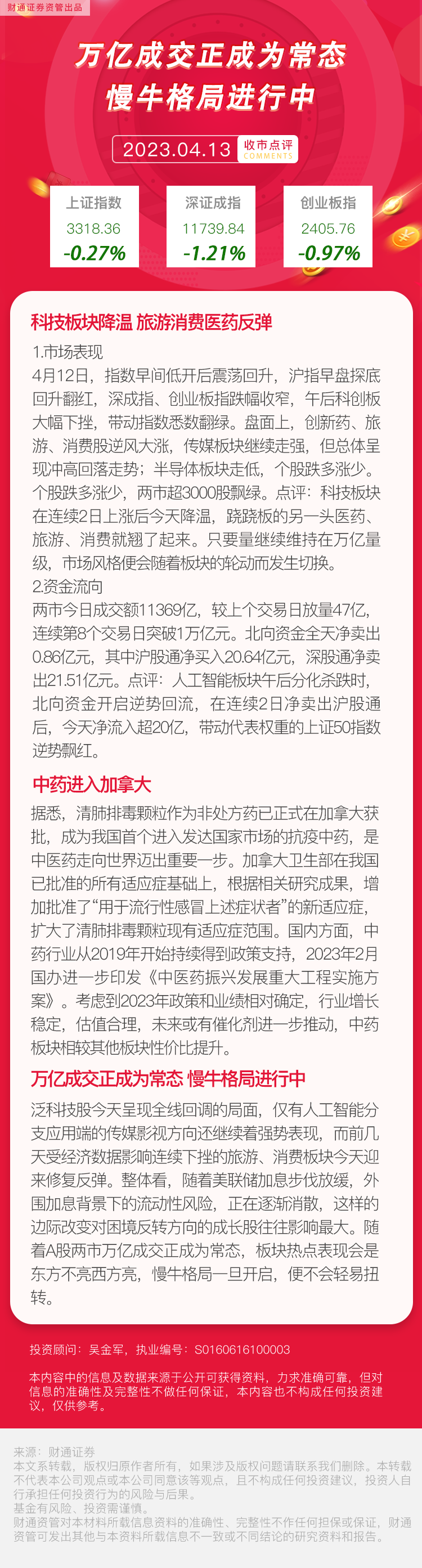 2023.04.13丨万亿成交正成为常态 慢牛格局进行中